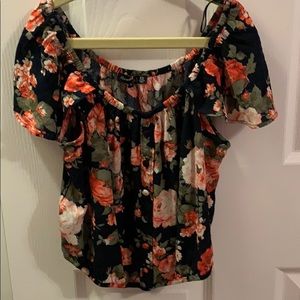 American Eagle Floral Off the Shoulder Crop Top